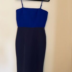 MILLY Two-Tone Blue Dress with Spaghetti Straps